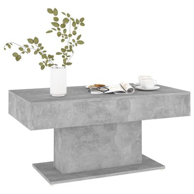 vidaXL Table basse gris béton 96x50x45 cm bois d'ingénierie