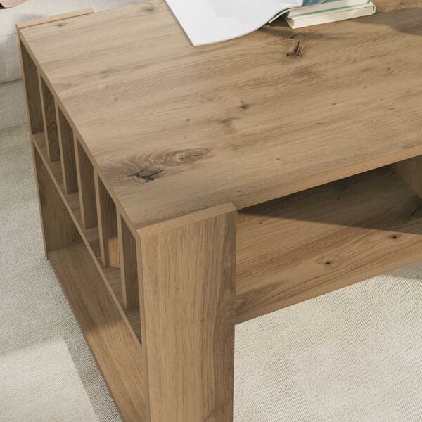 vidaXL Table basse Ch&ecirc;ne artisanal 92 x 49,5 x 45 cm Bois d'ing&eacute;nierie