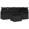 vidaXL Ensemble de Canap&eacute;s avec coussin 5 pcs Noir polyrotin