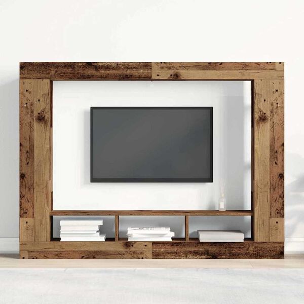 vidaXL Meuble TV Bois ancien 152 x 22 x 113 cm Bois d'ingénierie