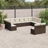 vidaXL Salon de jardin avec coussins 12 pcs marron r&eacute;sine tress&eacute;e