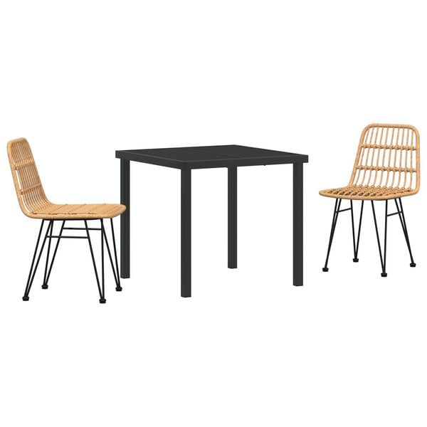 vidaXL Ensemble de salle à manger pour jardin 5 pcs Noir Poly rotin