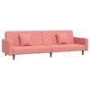 vidaXL Canap&eacute;-lit &agrave; 2 places avec deux oreillers Rose Velours