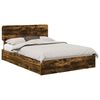 vidaXL Lit de Rangement Ch&ecirc;ne fum&eacute; 160 x 200 cm Bois d'ing&eacute;nierie