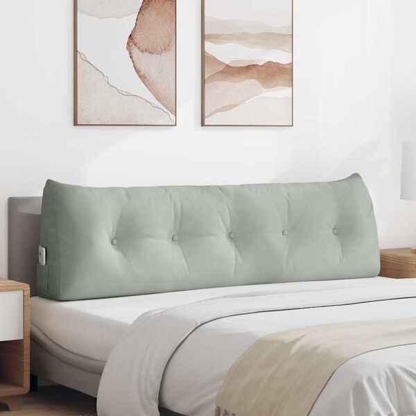 vidaXL Coussin de Dos Gris clair 160 x 24 x 50 cm Velours
