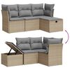 vidaXL Salon de jardin avec coussins 4pcs m&eacute;lange beige r&eacute;sine tress&eacute;e