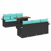 vidaXL Ensemble de canap&eacute; de jardin 7 pc Noir Poly rotin
