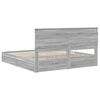 vidaXL Lit de Rangement Gris Sonoma 200 x 200 cm Bois d'ing&eacute;nierie