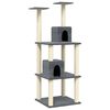 vidaXL Arbre &agrave; chat avec griffoirs en sisal Gris fonc&eacute; 141 cm