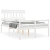 vidaXL Lit pour personne &acirc;g&eacute;e sans matelas blanc 140x200cm bois massif