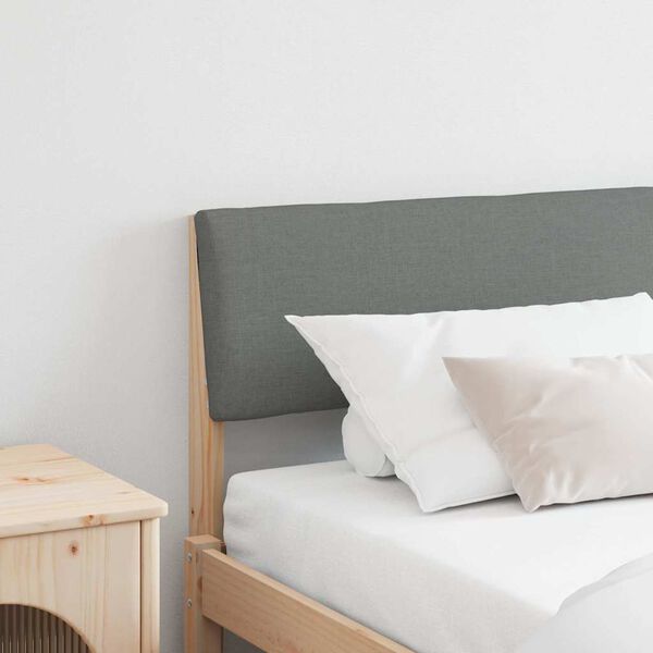vidaXL T&ecirc;te de lit capitonn&eacute;e Gris fonc&eacute; 180 cm Pin massif