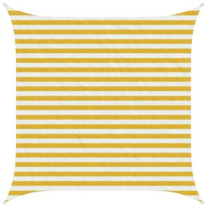 vidaXL Voile d'ombre Jaune et blanc 2,5 x 2,5 m HDPE