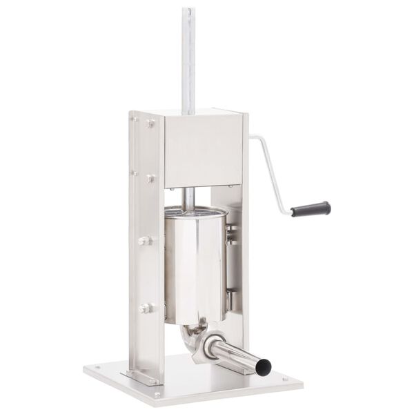 vidaXL Poussoir &agrave; saucisse manuel Argent&eacute; 3 L Acier inoxydable