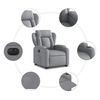vidaXL Fauteuil inclinable électrique gris clair tissu
