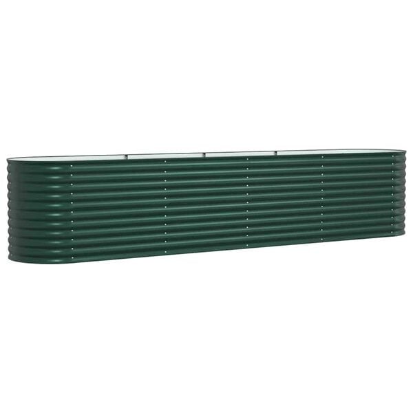 vidaXL Jardini&egrave;re sur&eacute;lev&eacute;e Vert 400 x 80 x 81 cm Acier