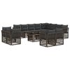 vidaXL Ensemble de canap&eacute; de jardin 13 pcs Gris polyrotin