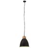 vidaXL Lampe suspendue industrielle Noir Fer et bois solide 35 cm E27