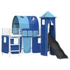vidaXL Lit mezzanine pour enfants Blanc et Bleu 74,5 x 190 cm M&eacute;tал
