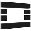 vidaXL Ensemble meuble TV 8 pc Ch&ecirc;ne noir Bois d'ing&eacute;nierie