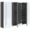 vidaXL Armoire de salle de bain &agrave; miroir LED 89x14x62 cm Gris brillant