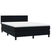 vidaXL Sommier &agrave; lattes de lit avec matelas et LED noir 140x210 cm velours