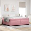 vidaXL Cadre de lit avec matelas Rose 200 x 200 cm tissu