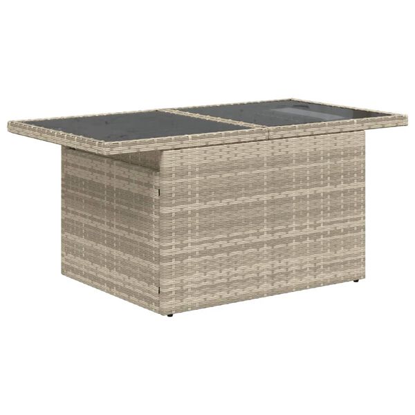 vidaXL Salon de jardin 8 pcs avec coussins gris clair r&eacute;sine tress&eacute;e