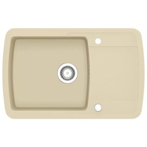 vidaXL &Eacute;vier de cuisine Granit Seul lavabo Beige