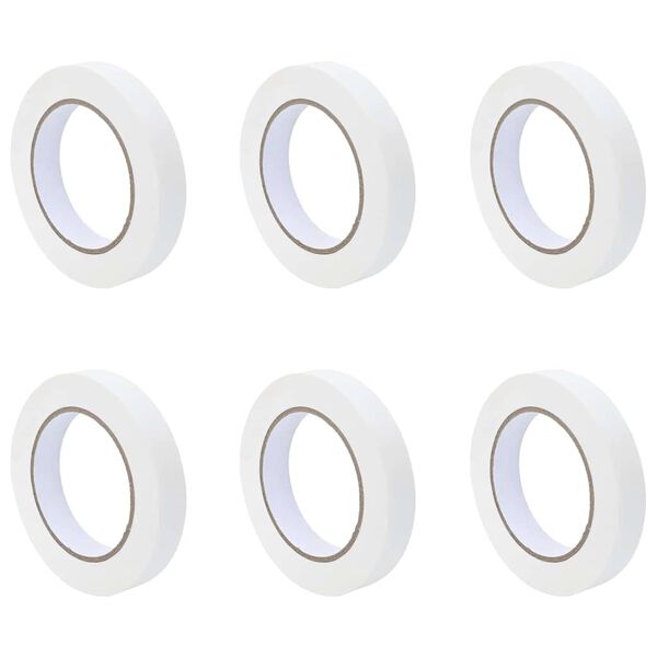 vidaXL Rubans de masquage pour peintre 6 pcs Blanc 19mm x 50m Papier