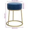 vidaXL Tabouret rond Bleu Velours