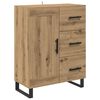 vidaXL Haut Armoire 2 pcs Ch&ecirc;ne artisanal Bois Agglom&eacute;r&eacute; et Verre