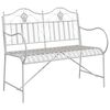vidaXL Banc de jardin Blanc antique 103,5 x 59 x 89 cm Acier