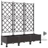 vidaXL Porte-plante de jardin avec irrigation et roues 3 pc Marron PP