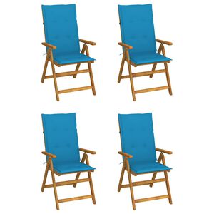 vidaXL Fauteuils pliants inclinables 4 pi&egrave;ces avec coussins en bois d'acacia massif