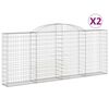 vidaXL Paniers &agrave; gabions arqu&eacute;s 2 pcs 300x30x120/140 cm fer galvanis&eacute;