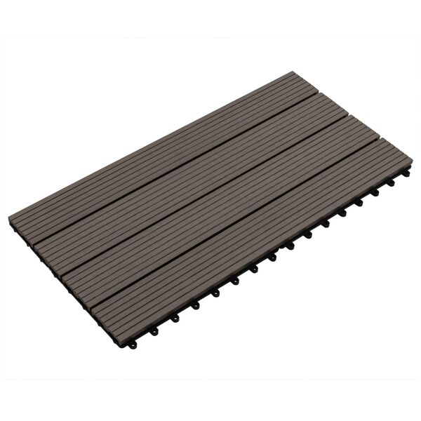 vidaXL Carreaux de terrasse 6 pcs WPC 60x30 cm 1,08 m² Marron foncé