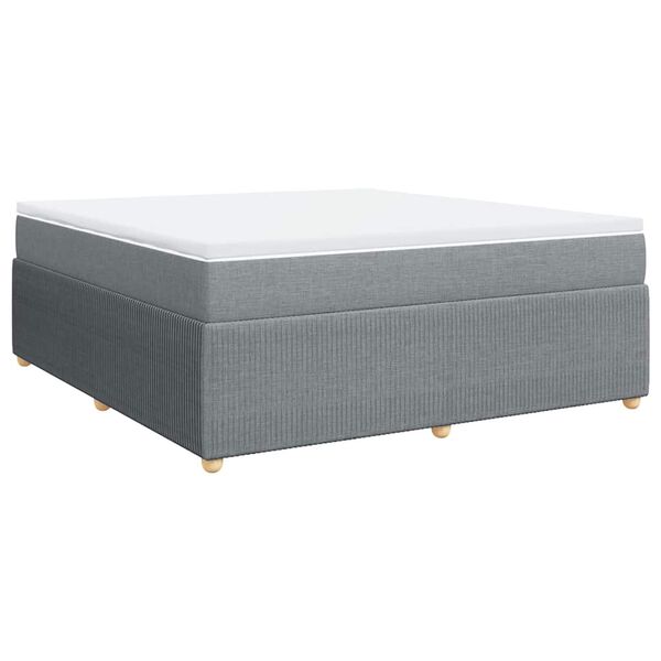 vidaXL Sommier &agrave; lattes de lit avec matelas Gris clair 180x200cm Tissu