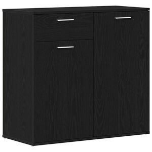 vidaXL Buffet en ch&ecirc;ne noir 80x36x75 cm bois d'ing&eacute;nierie