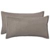 vidaXL Housse de coussin 2 pcs HOUTEN Gris clair 40 x 70 cm Boucl&eacute;