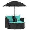 vidaXL Canap&eacute; de jardin 8 pc polyrotin Noir et turquoise