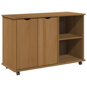vidaXL Cabinet roulant avec roue Marron miel 100 x 39 x 65,5 cm