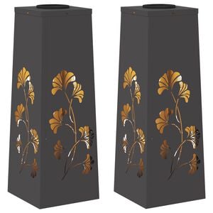 vidaXL Lumi&egrave;re de chemin LED solaire 2 pc Blanc chaud 18 x 18 x 50 cm