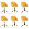 vidaXL Chaises pivotantes à manger lot de 6 jaune velours