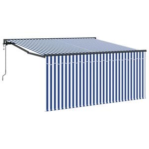 vidaXL Auvent r&eacute;tractable Bleu et Blanc 350 x 250 cm
