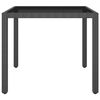 vidaXL Table de jardin Noir 90x90x75 cm Résine tressée
