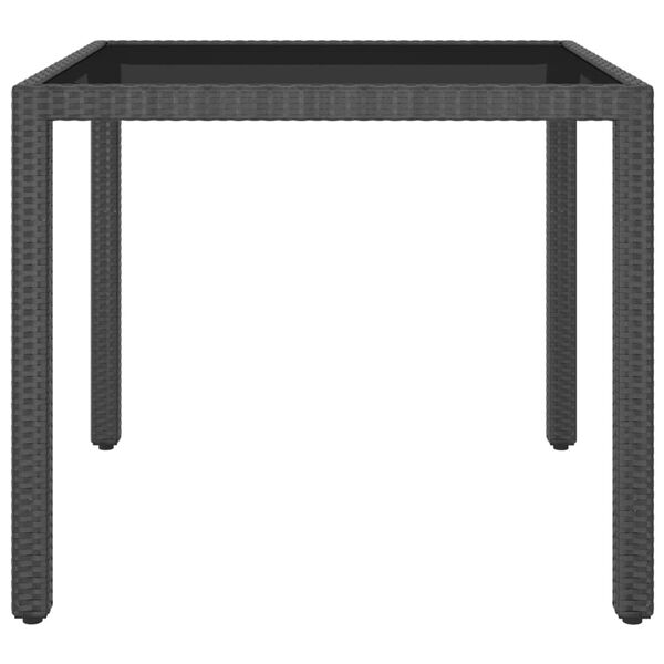 vidaXL Table de jardin Noir 90x90x75 cm Résine tressée