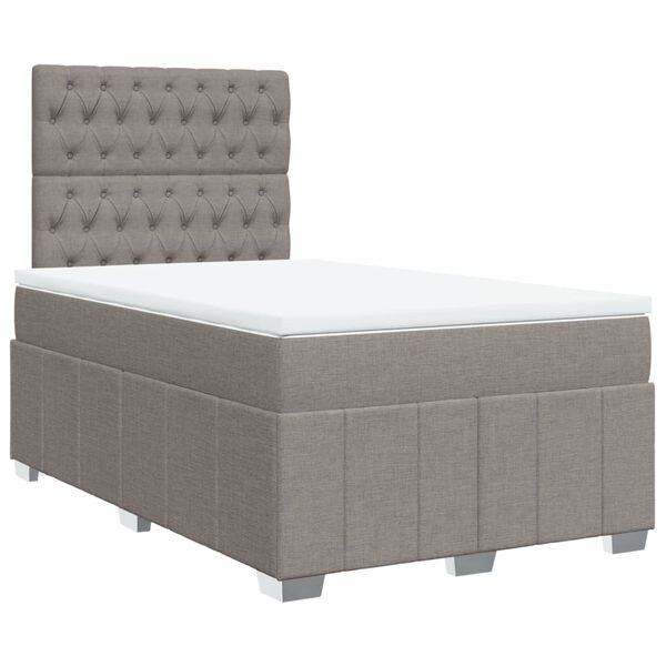 vidaXL Sommier &agrave; lattes de lit avec matelas taupe 120x190 cm tissu