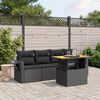 vidaXL Salon de jardin 5 pcs avec coussins noir r&eacute;sine tress&eacute;e