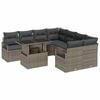vidaXL Ensemble de canap&eacute; de jardin 9 pc Gris Poly rotin