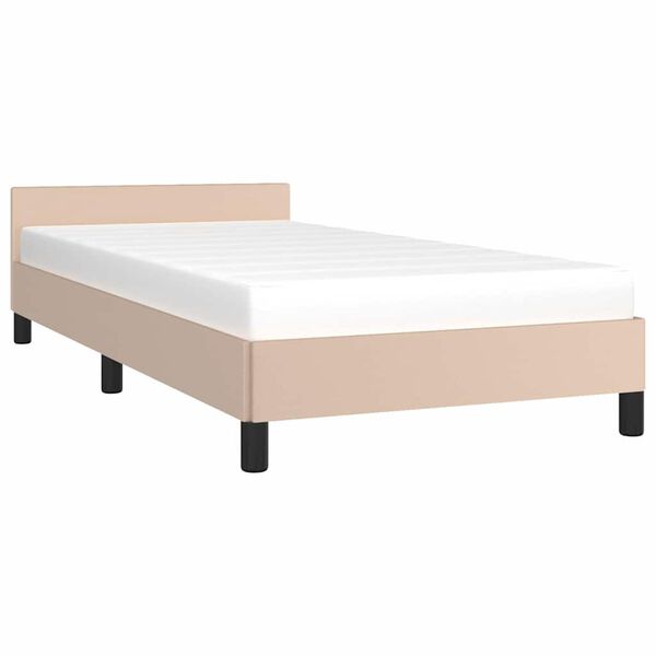 vidaXL Cadre de lit avec t&ecirc;te de lit sans matelas cappuccino 90x200 cm